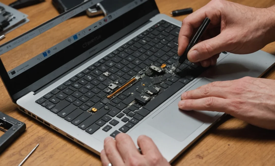 charniere ecran pc portable cassé